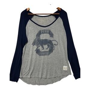 Penn State Nittany Lion Original Retro Brand Gray Long Sleeve Raglan T Shirt XL